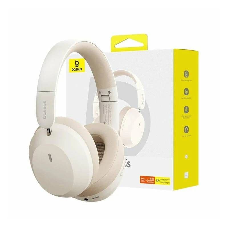هدست بی سیم بیسوس مدل Bass 35 Max رنگ کرم