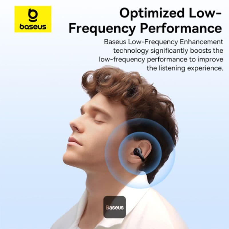 هدفون بلوتوثی بیسوس مدل AirGo AS01 OPEN Ear TWS - رنگ سفید