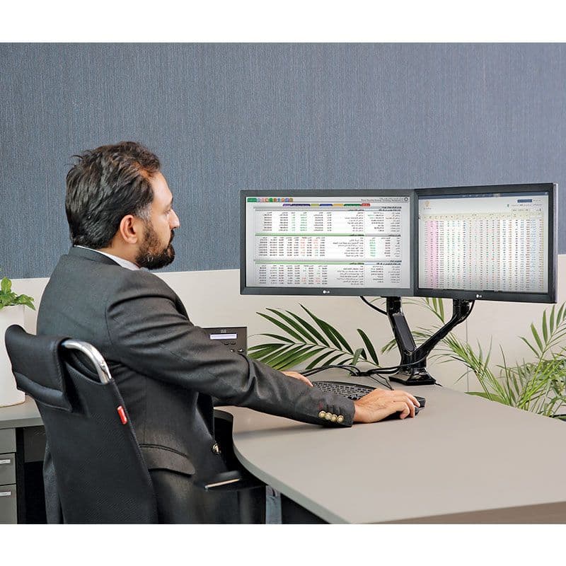 پایه مانیتور دوتایی WLA004 Dual ErgoTech تحت برند ارگوتک - اتصال به میز
