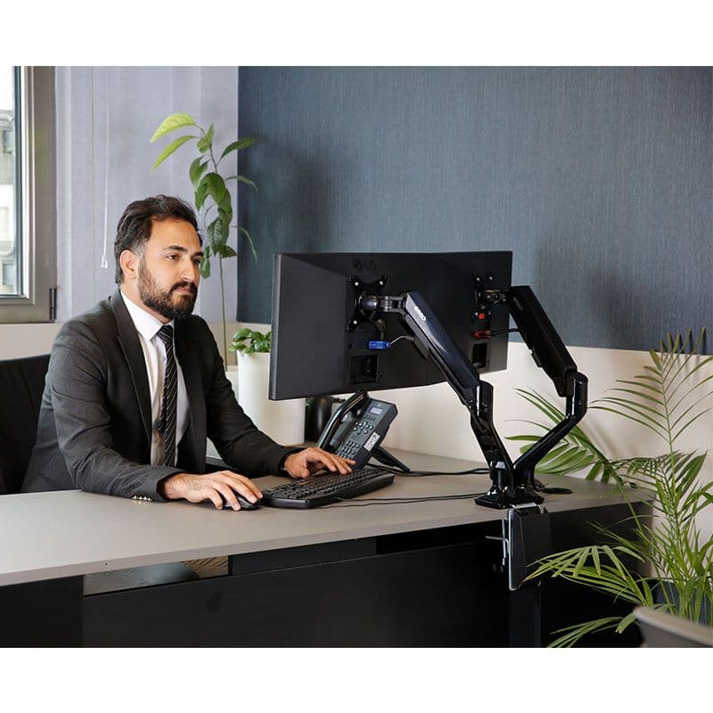 پایه مانیتور دوتایی WLA004 Dual ErgoTech تحت برند ارگوتک - اتصال به میز