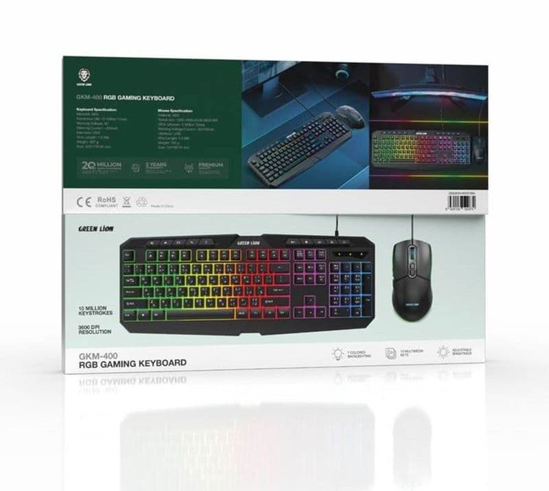 کیبورد و ماوس گیمینگ گرین لاین مدل GK-400