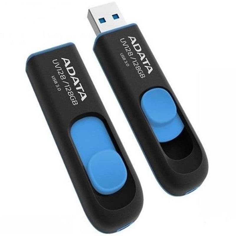 فلش مموری ای دیتا UV128 USB 3 ظرفیت 128 گیگابایت رنگ مشکی